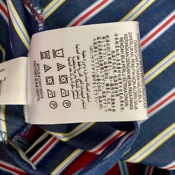 BCBGeneration Mixed Striped Cotton Wrap Top Women's Large Red Blue NEW NWT - Picture 9 of 9